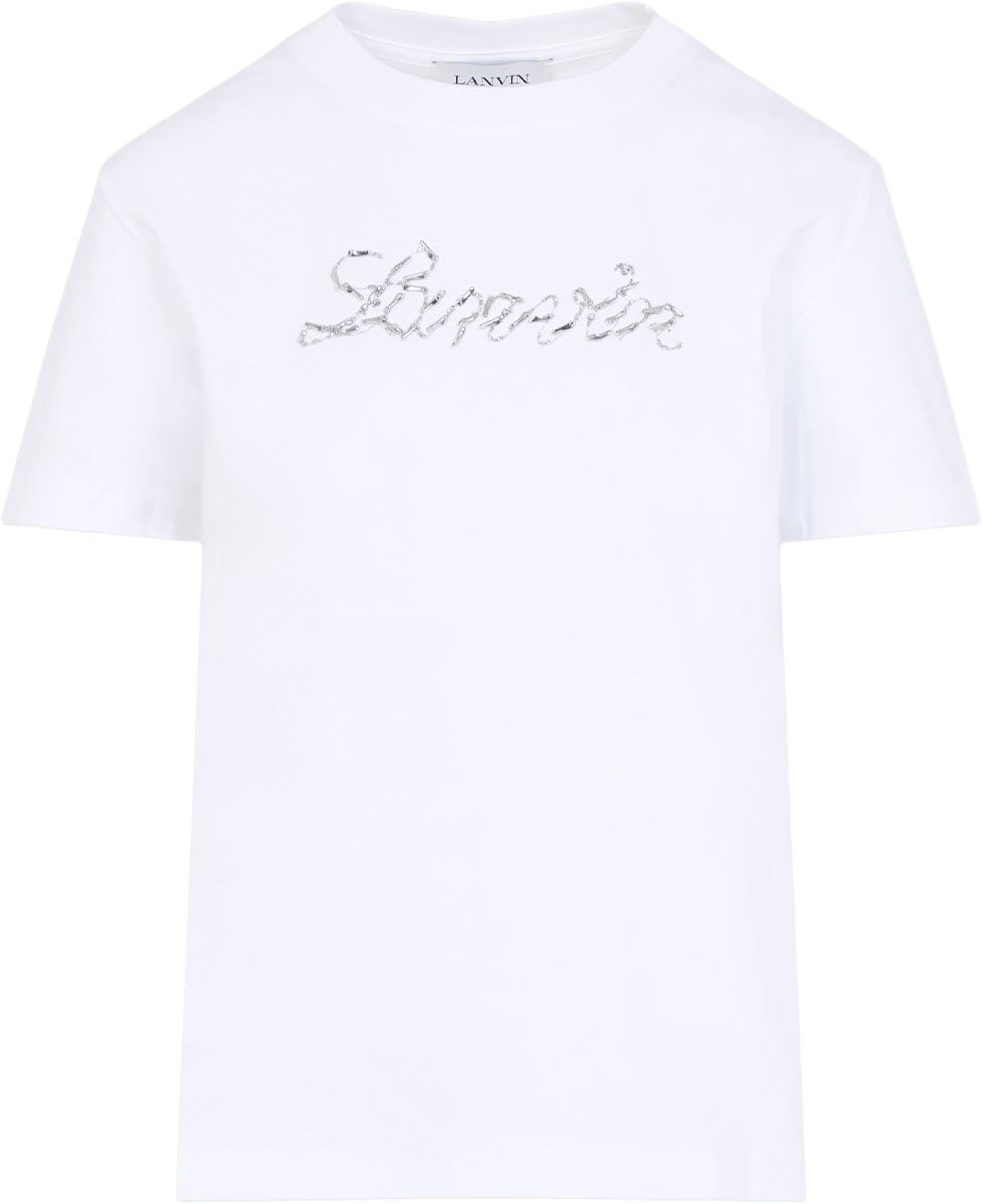 Lanvin Lanvin Embroidered Script Logo T-Shirt Divers