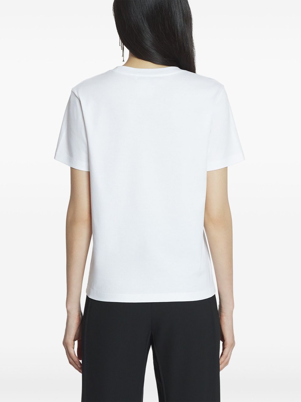 Lanvin White Embroidered Script Logo Sequin T-Shirt Wit