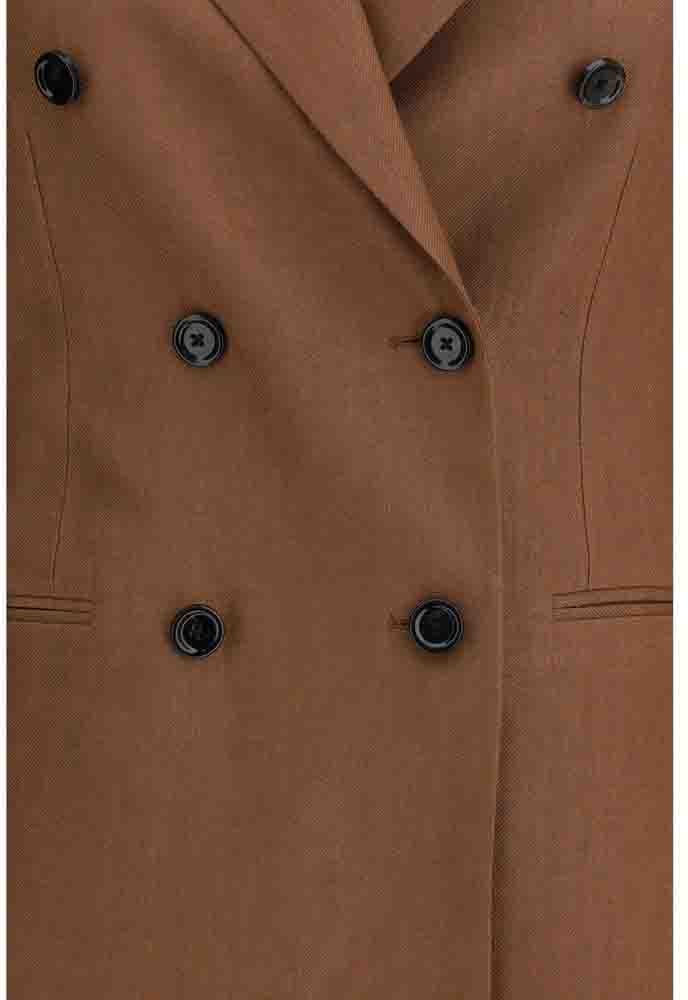 Lardini Brown Linen Blazer Bruin