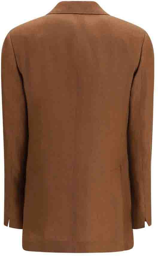Lardini Brown Linen Blazer Bruin