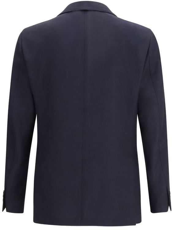 Lardini Blue Wool Blazer Blauw