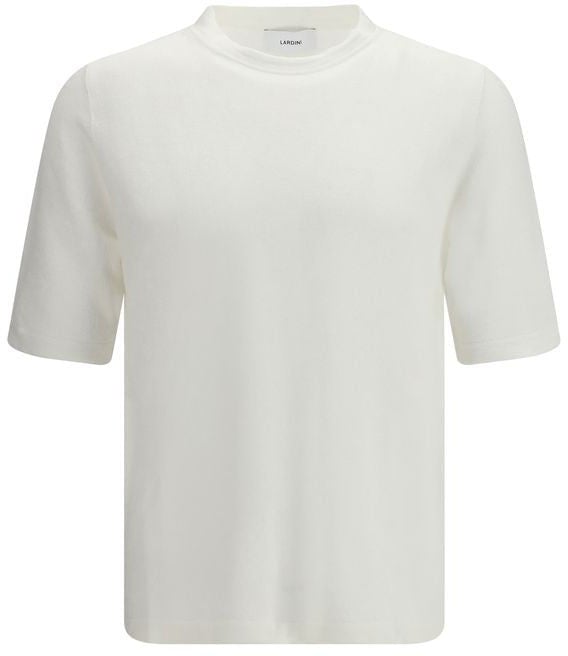 Lardini Lardini White Linen T-Shirt Wit