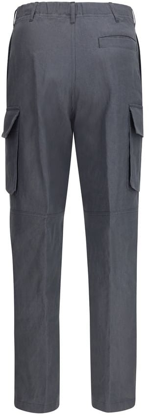Lardini Lardini Gray Linen Cargo Pants Grijs