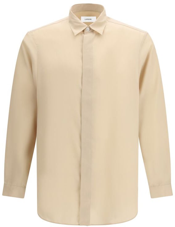 Lardini Lardini Beige Tencel Dress Shirt Beige