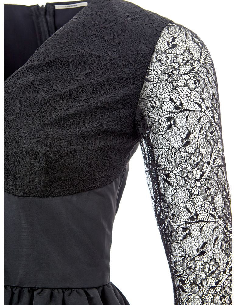 Lardini Black Polyester Cocktail Dress Zwart