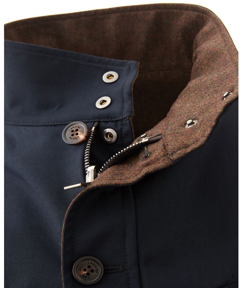 Lardini Blue Wool Coat Blauw