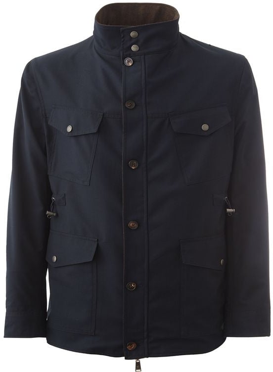Lardini Blue Wool Coat Blauw
