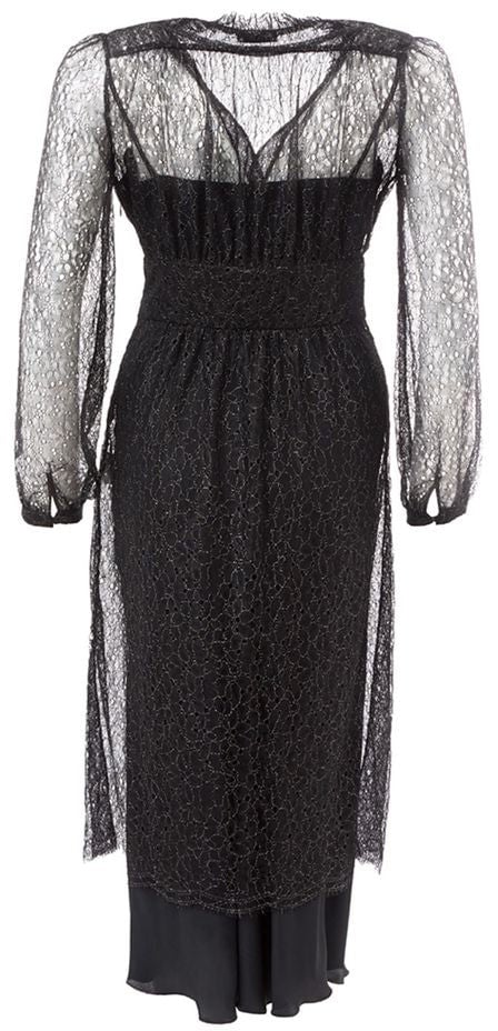 Lardini Black Nylon Casual Dress Zwart
