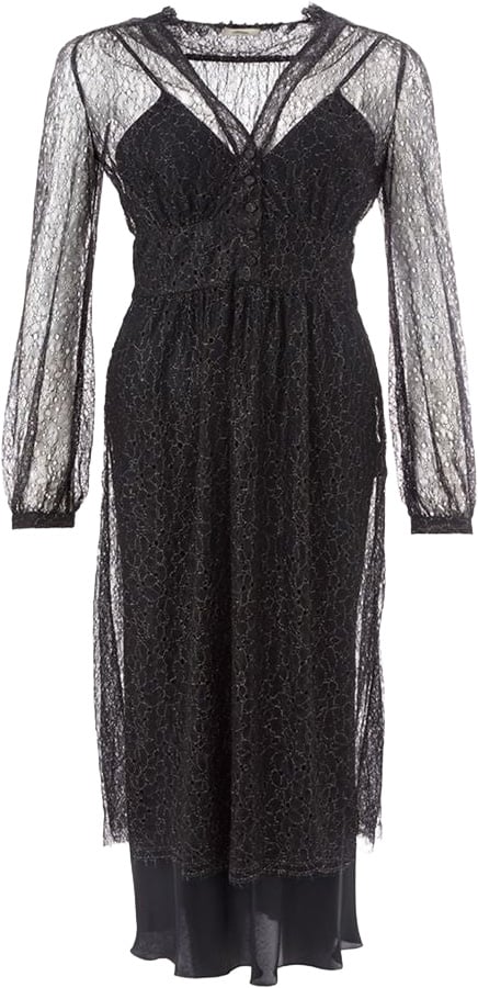 Lardini Black Nylon Casual Dress Zwart