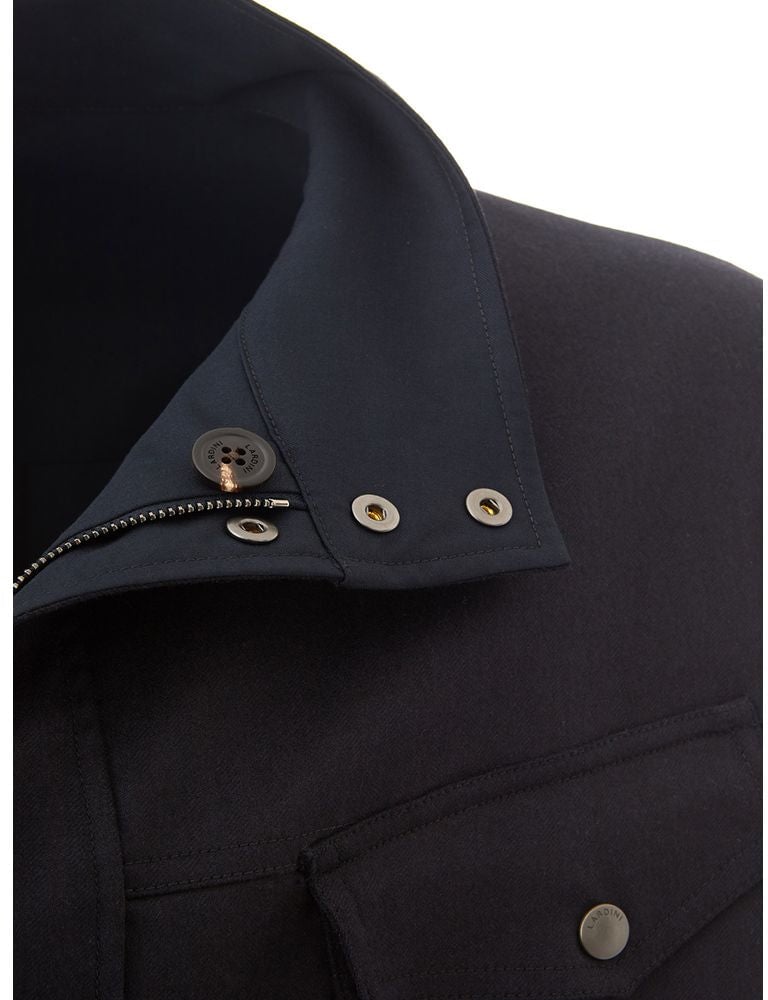 Lardini Blue Wool Coat Blauw