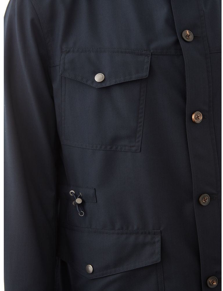 Lardini Blue Wool Coat Blauw