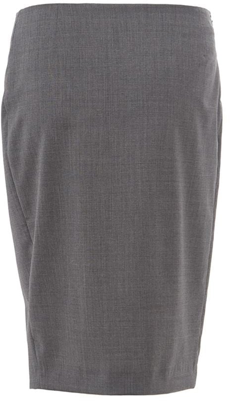 Lardini Gray Wool Midi Skirt Grijs