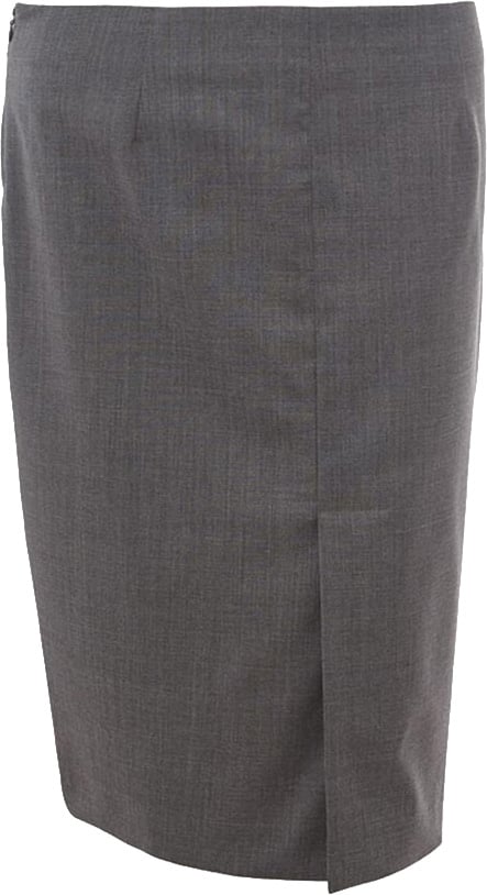 Lardini Gray Wool Midi Skirt Grijs