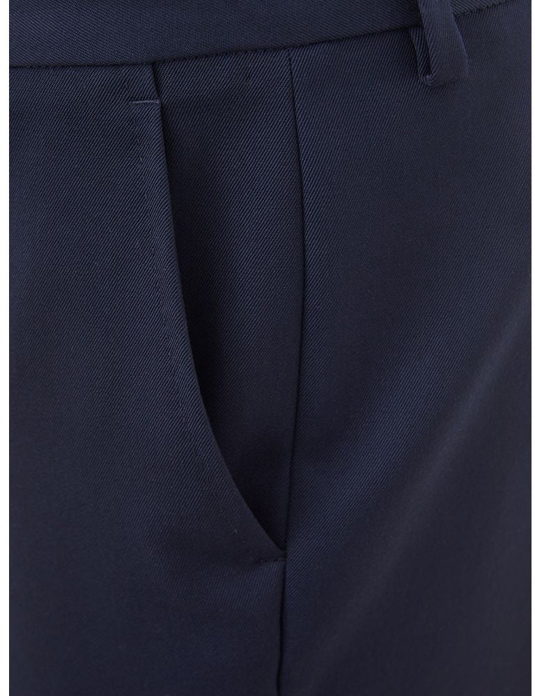 Lardini Blue Wool Dress Pants Blauw