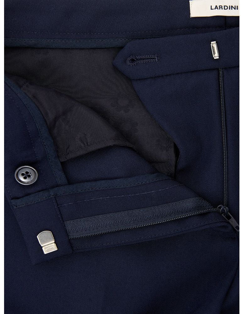 Lardini Blue Wool Dress Pants Blauw