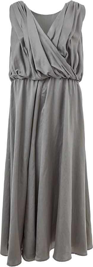 Lardini Gray Silk Casual Dress Grijs