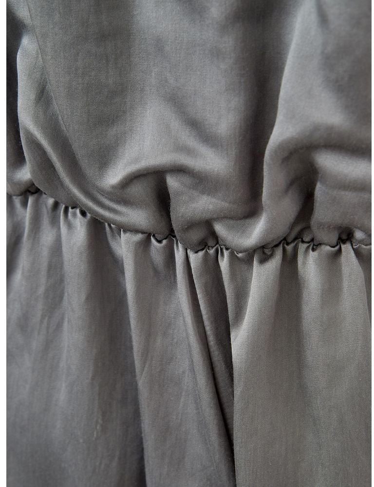 Lardini Gray Silk Casual Dress Grijs