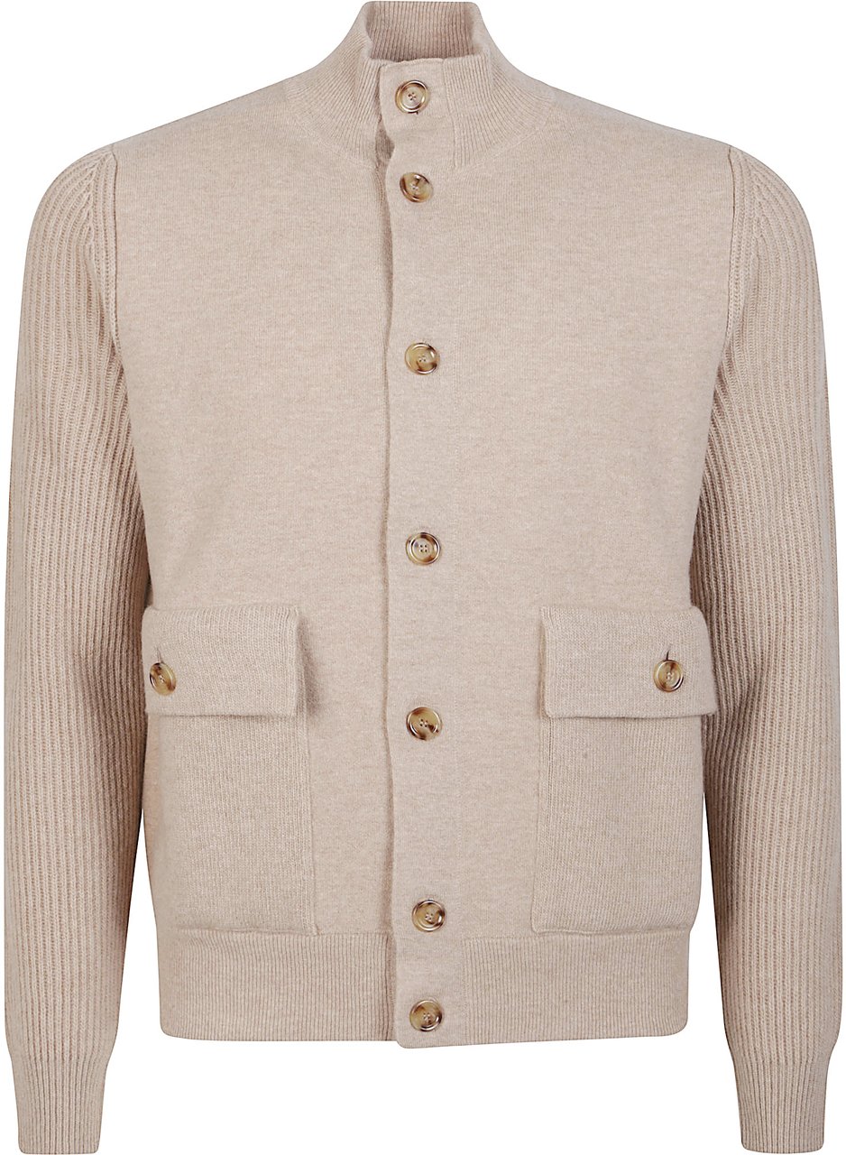 Lardini Knit Double Jacket Brown Bruin
