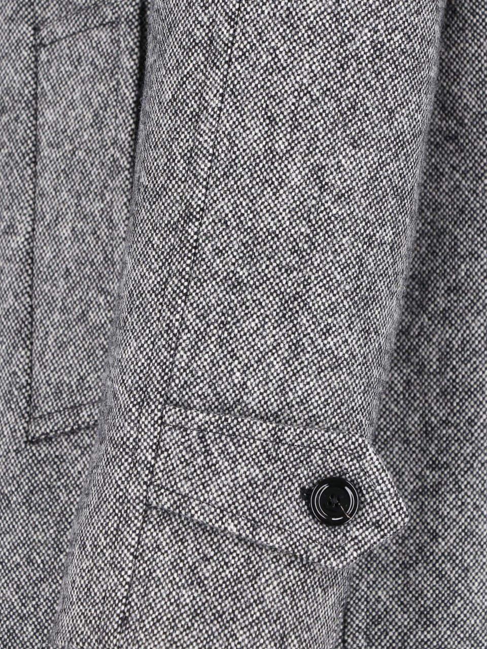 Lardini Mid-Length Wool Coat With Classic Collar Grijs
