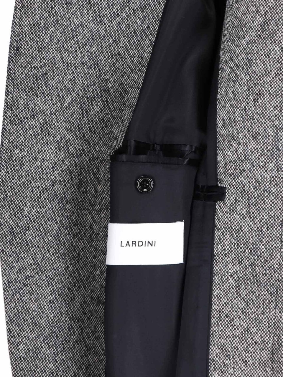 Lardini Mid-Length Wool Coat With Classic Collar Grijs