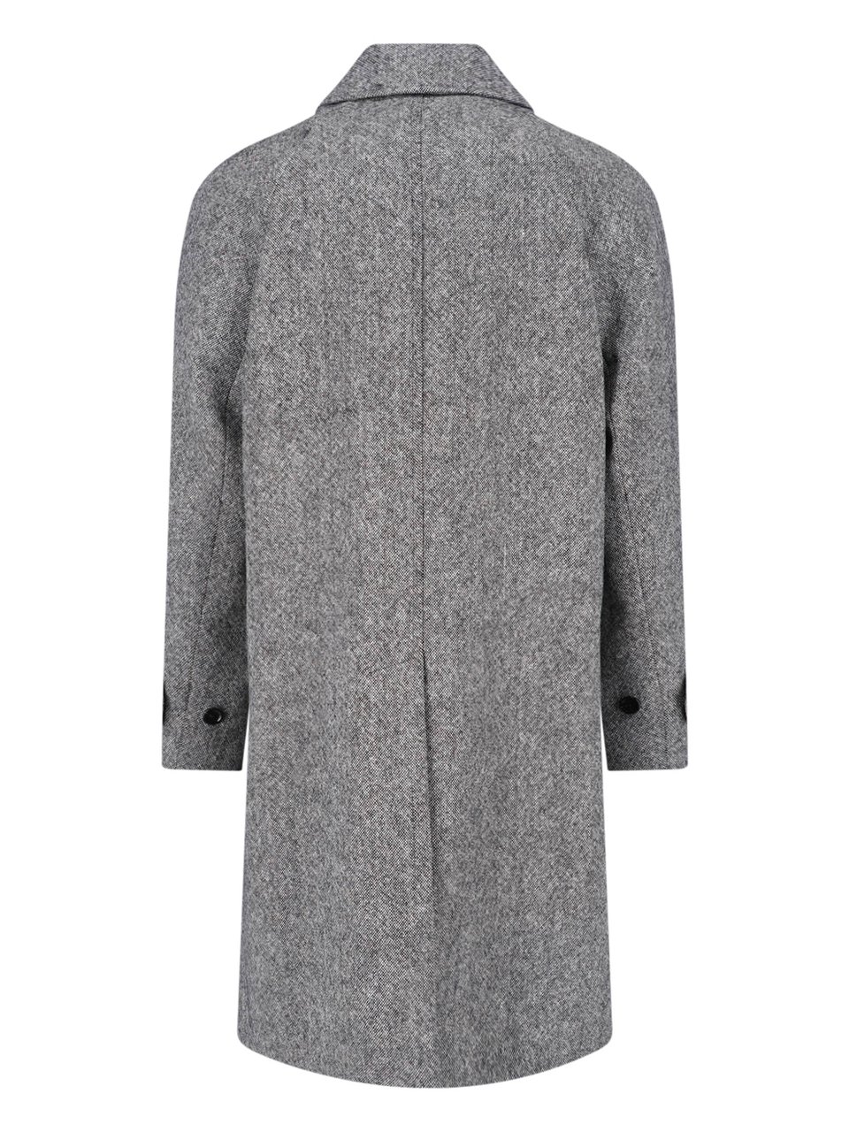 Lardini Mid-Length Wool Coat With Classic Collar Grijs