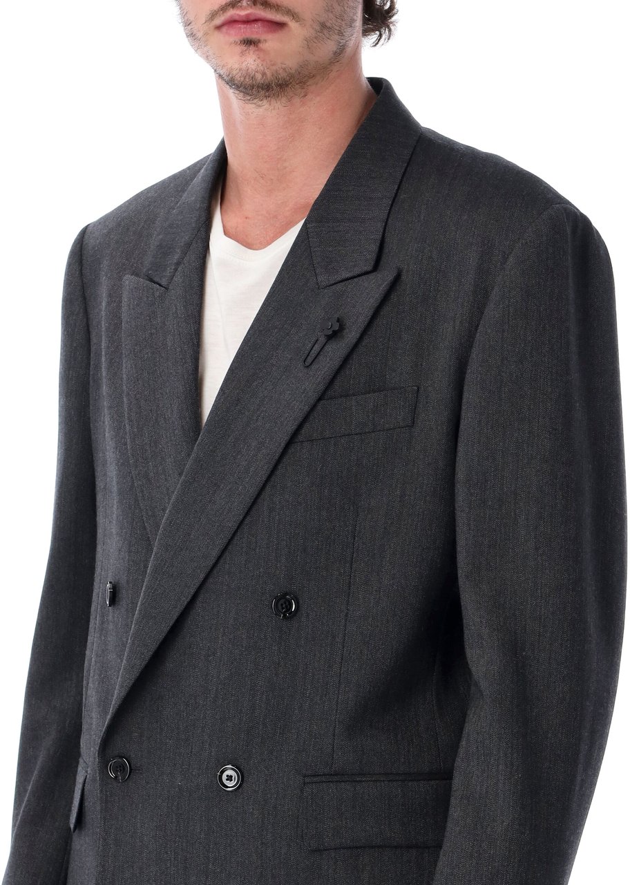 Lardini Feeling Blazer Doppio Petto Grigio Donkergrijs