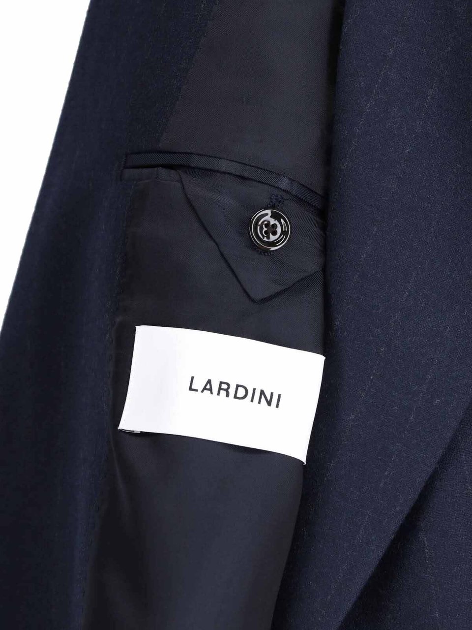 Lardini Double-Breasted Virgin Wool Suit With Peaked Lapels Blauw