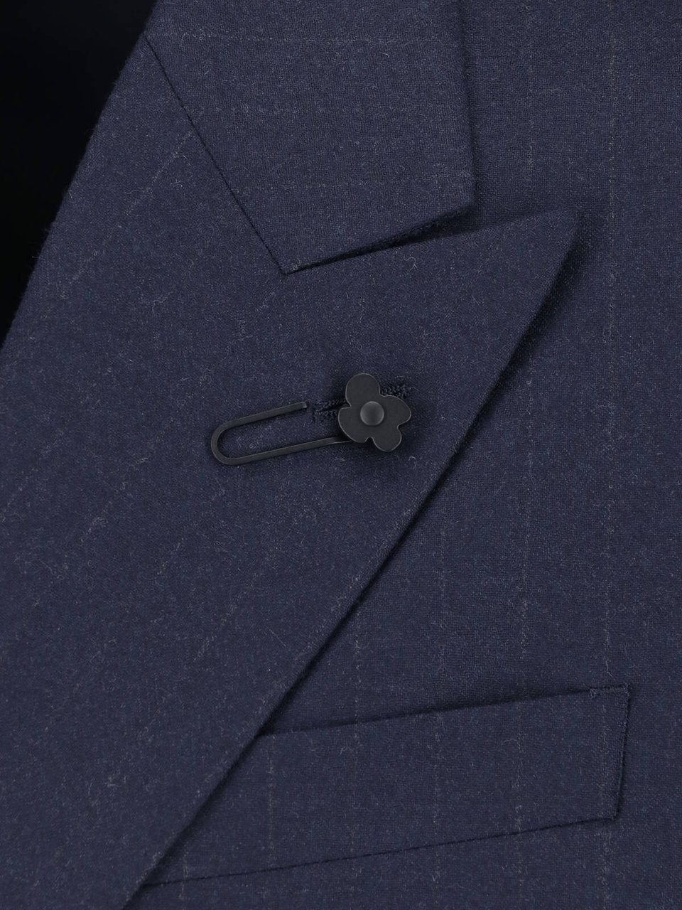 Lardini Double-Breasted Virgin Wool Suit With Peaked Lapels Blauw