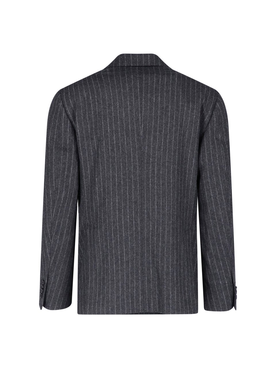 Lardini Double-Breasted Virgin Wool Suit With Pinstripe Design Grijs