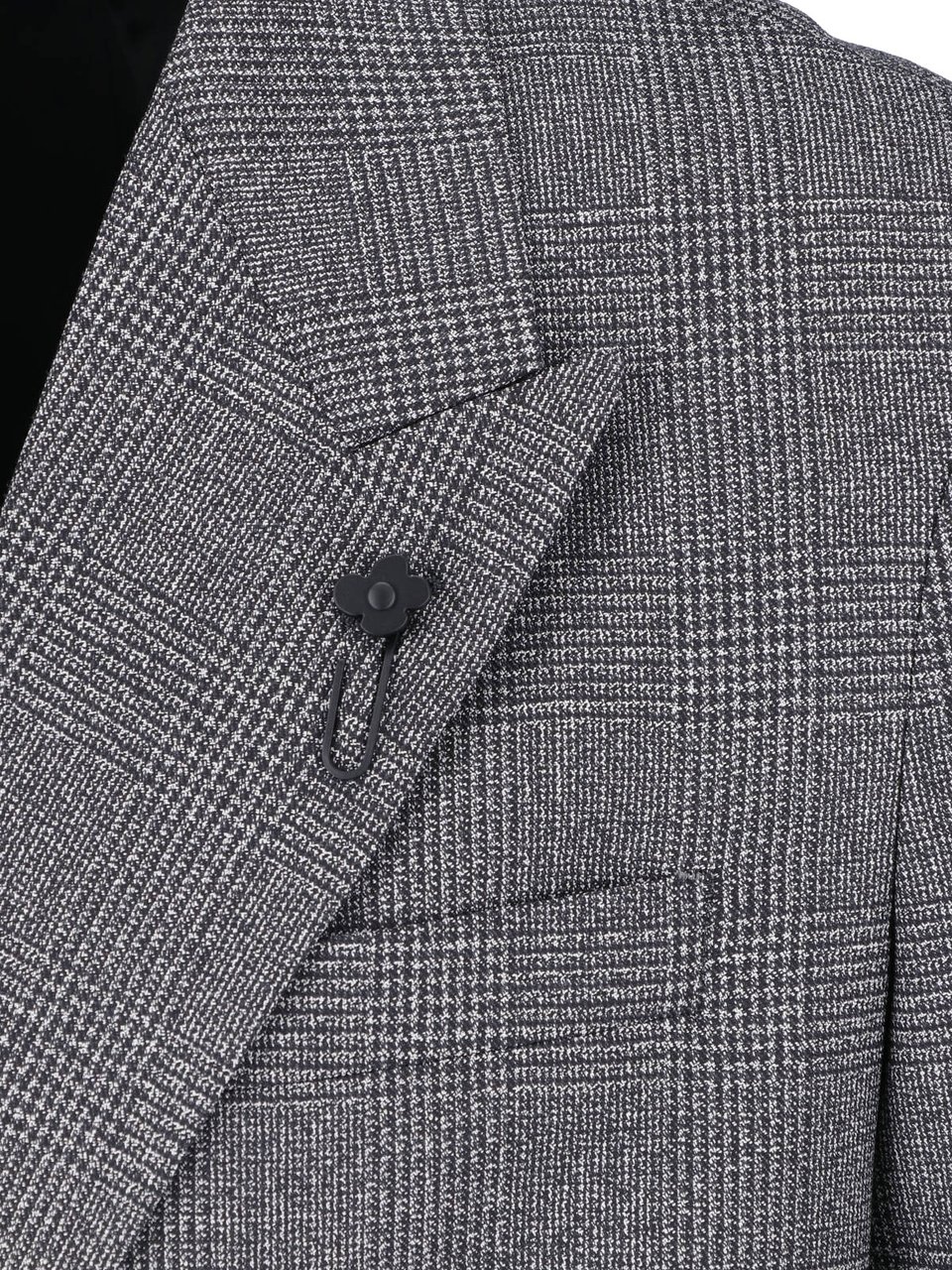 Lardini Grey Pied De Poule Double Breasted Blazer Grijs