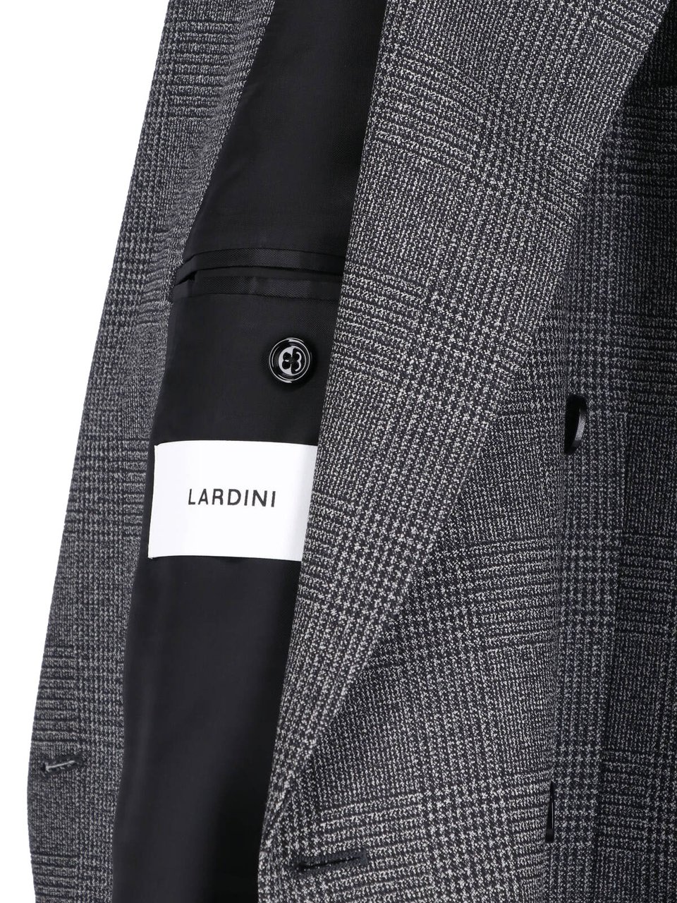 Lardini Grey Pied De Poule Double Breasted Blazer Grijs
