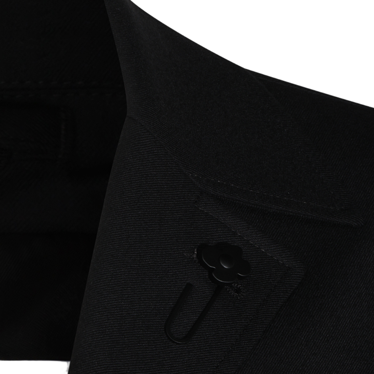 Lardini Tailored Black Jacket with Floral Pin Detail Zwart