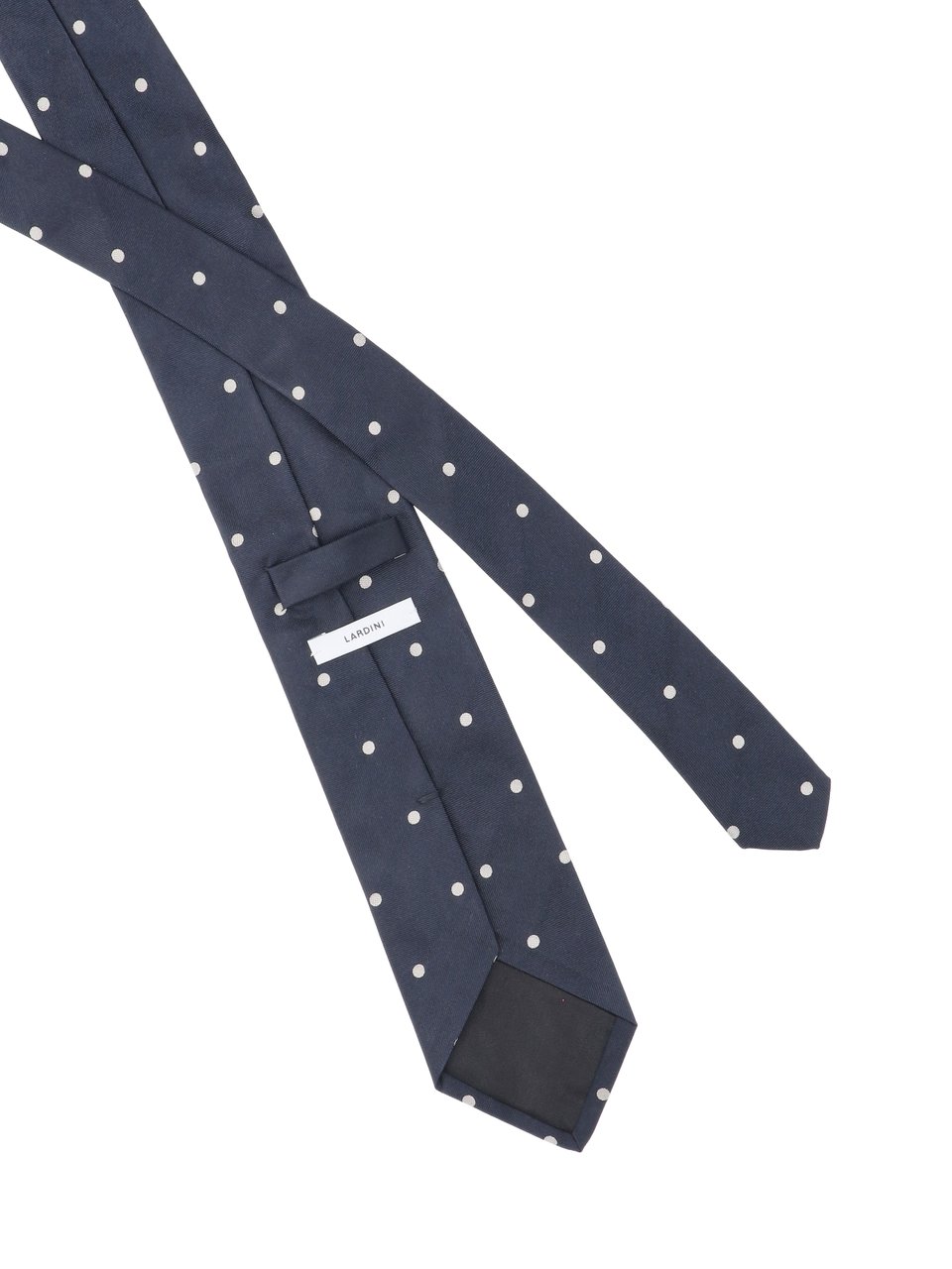 Lardini Silk Necktie with Polka Dot Pattern Blauw