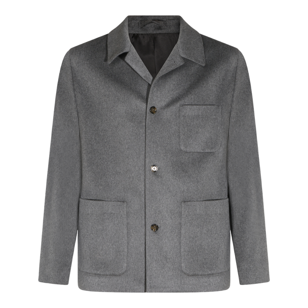 Lardini Structured Casual Jacket with Pointed Collar Grijs