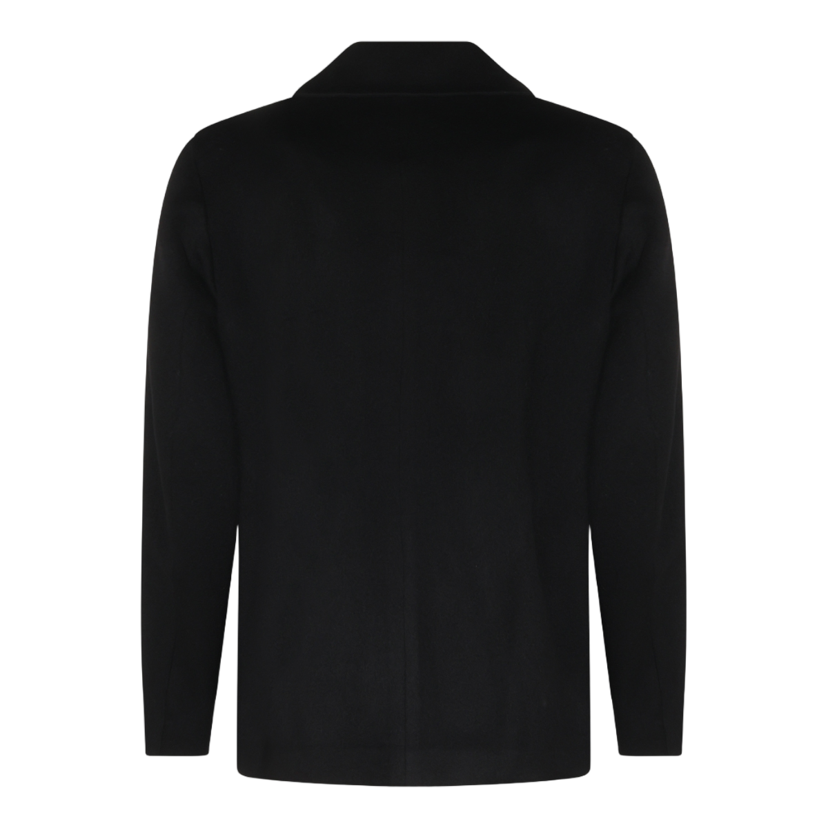 Lardini Straight-Cut Black Jacket with Classic Collar Zwart