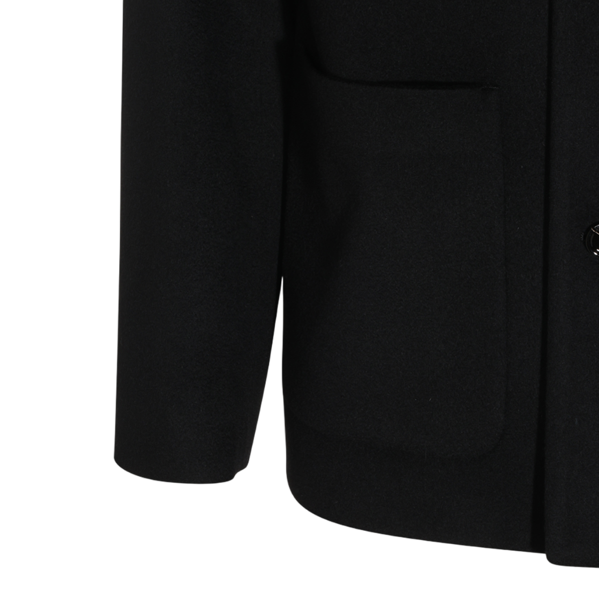 Lardini Straight-Cut Black Jacket with Classic Collar Zwart