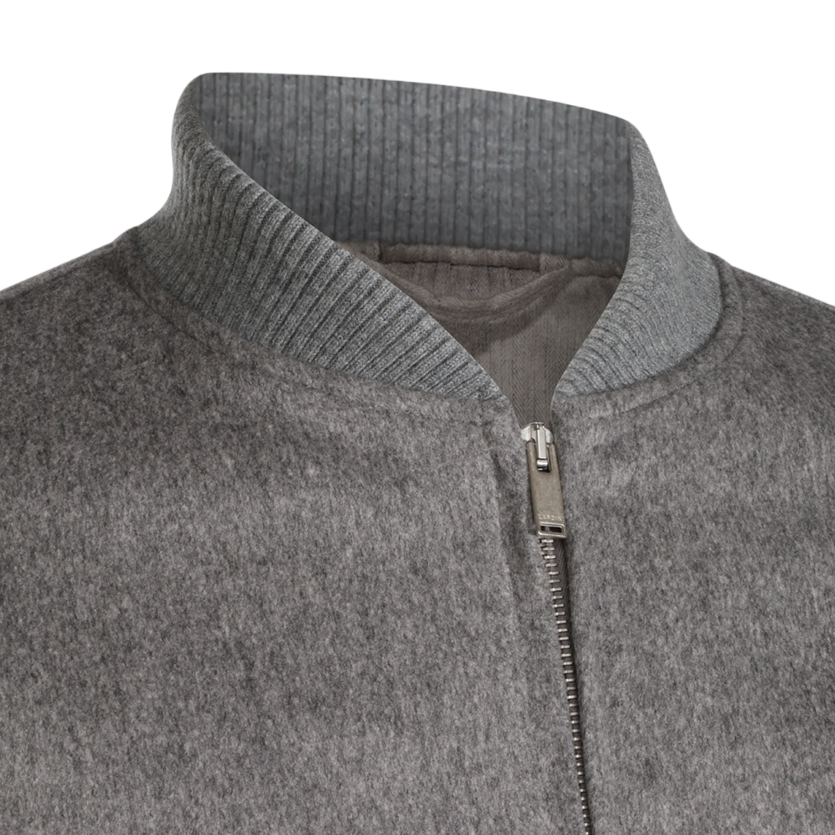 Lardini Textured Fabric Casual Jacket with Ribbed Details Grijs