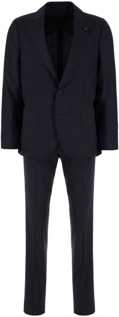 Lardini Lardini Navy blue cotton suit Blauw