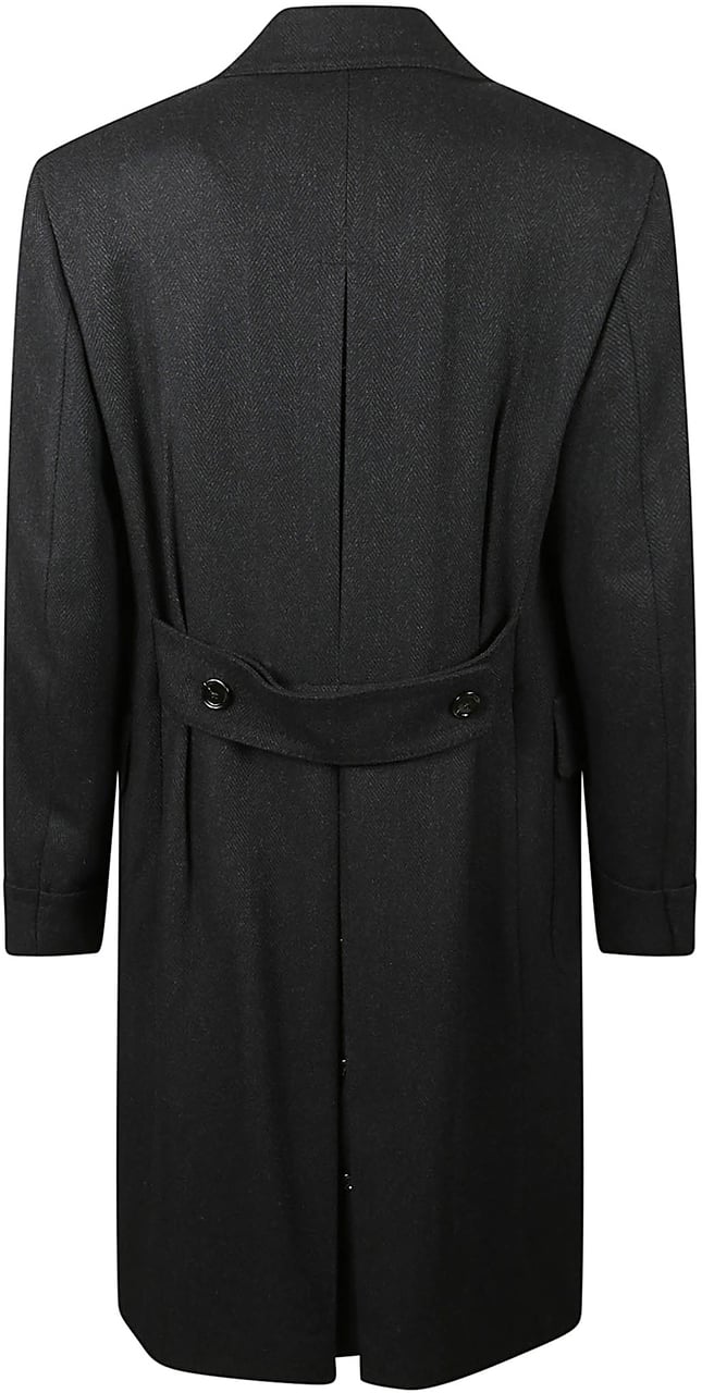 Lardini Ulster Coat Black Zwart