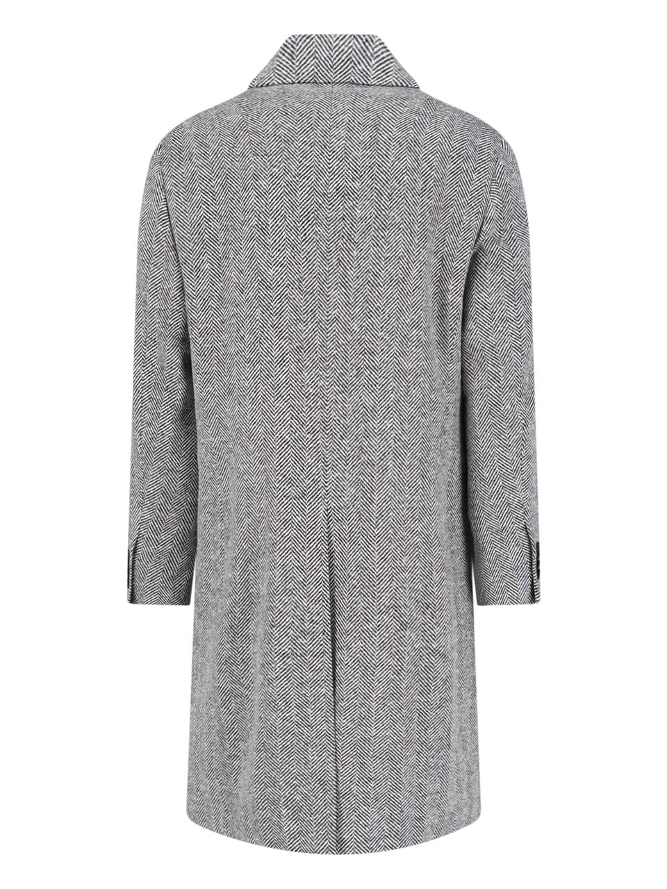Lardini Double-Breasted Grey Virgin Wool Lardini Coat Grijs