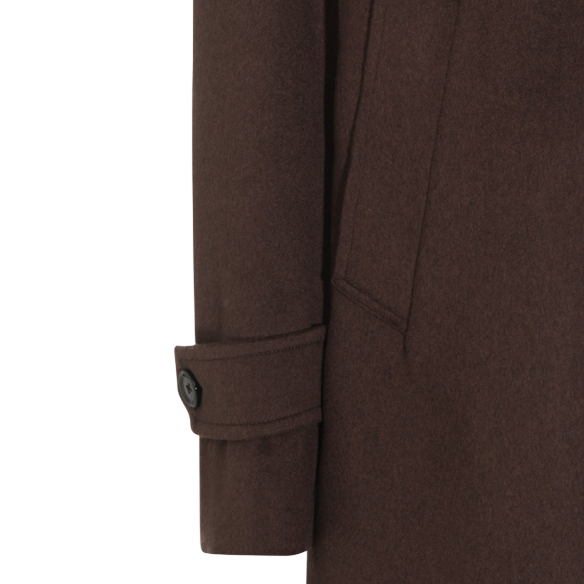 Lardini Minimalist Brown Coat with Concealed Closure Bruin