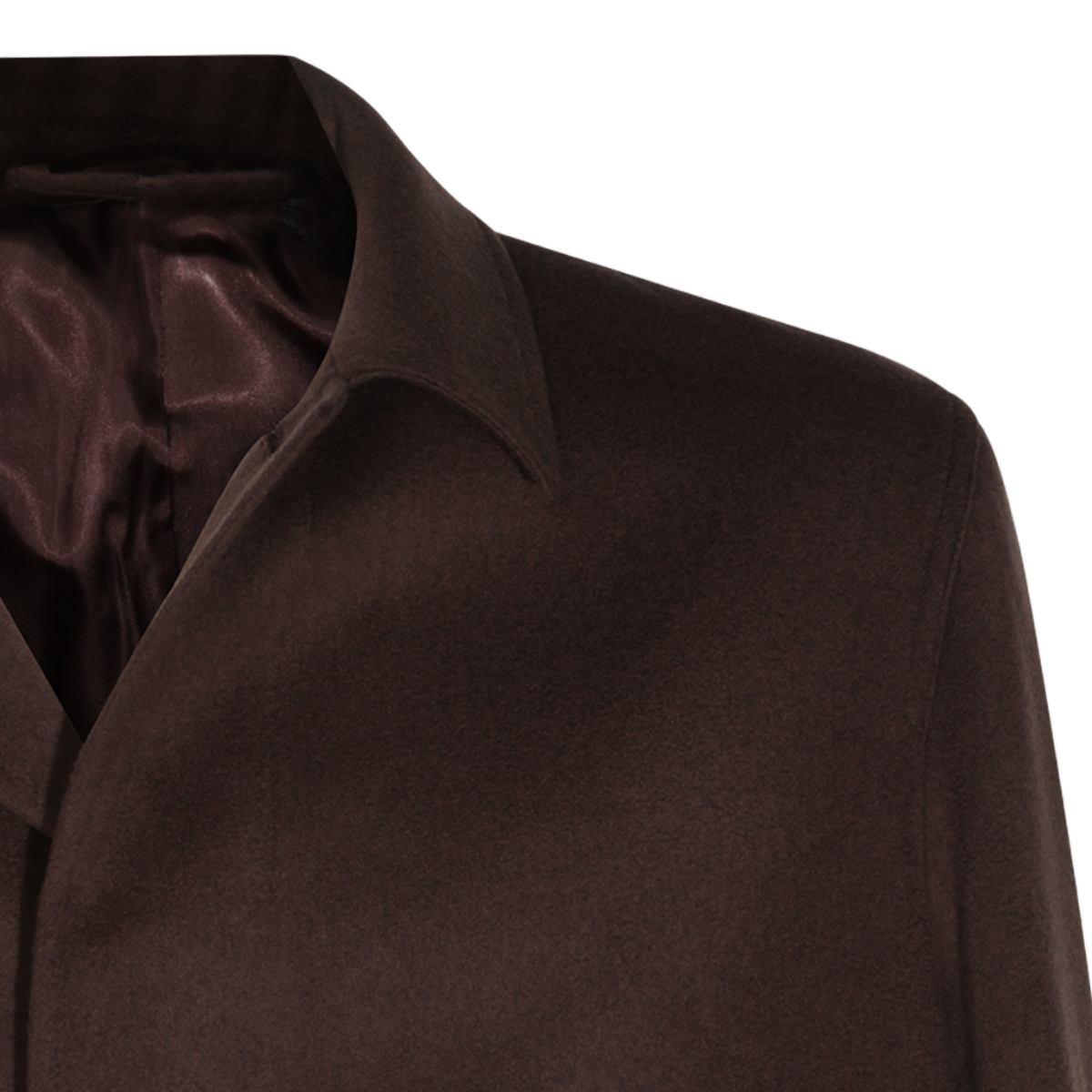 Lardini Minimalist Brown Coat with Concealed Closure Bruin