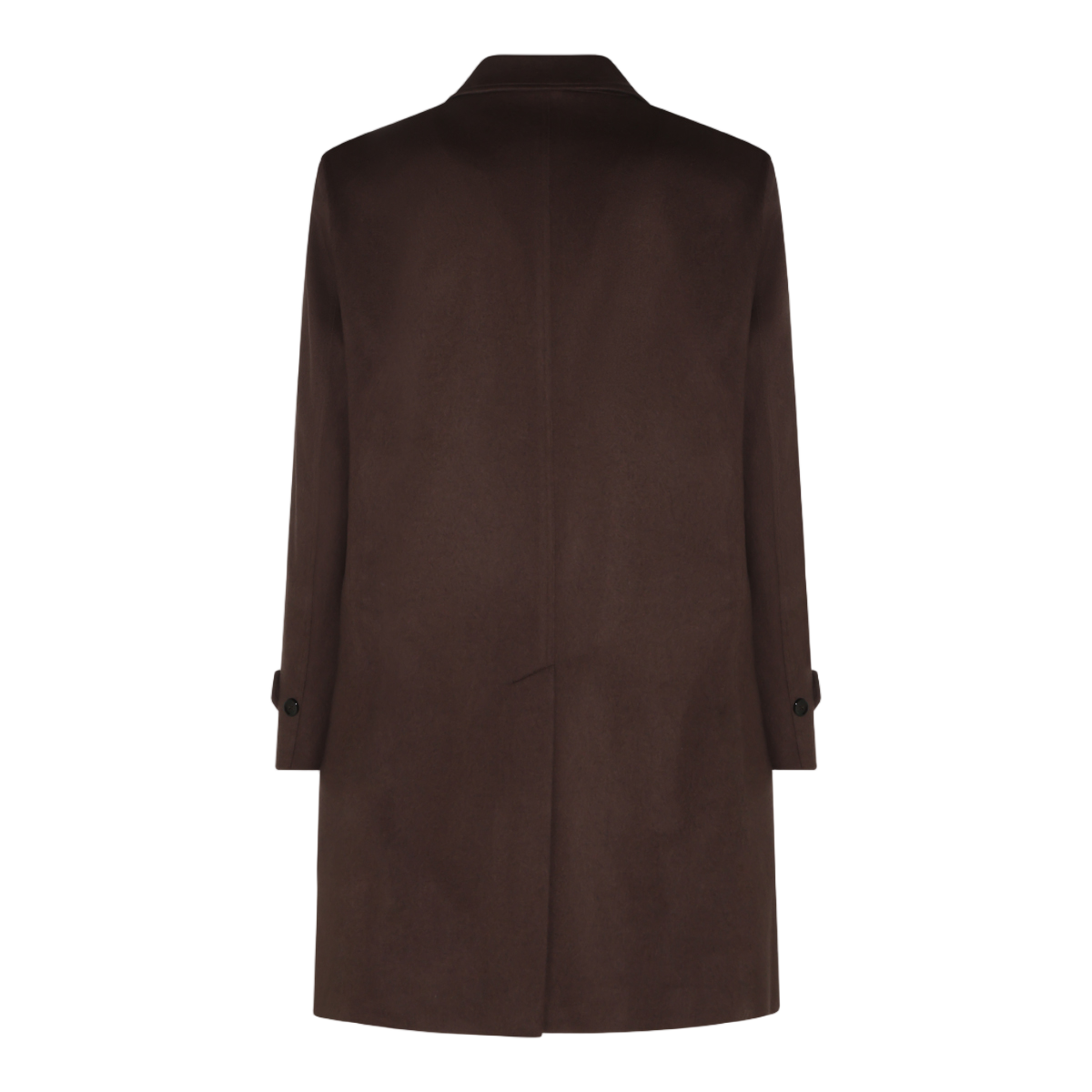 Lardini Minimalist Brown Coat with Concealed Closure Bruin