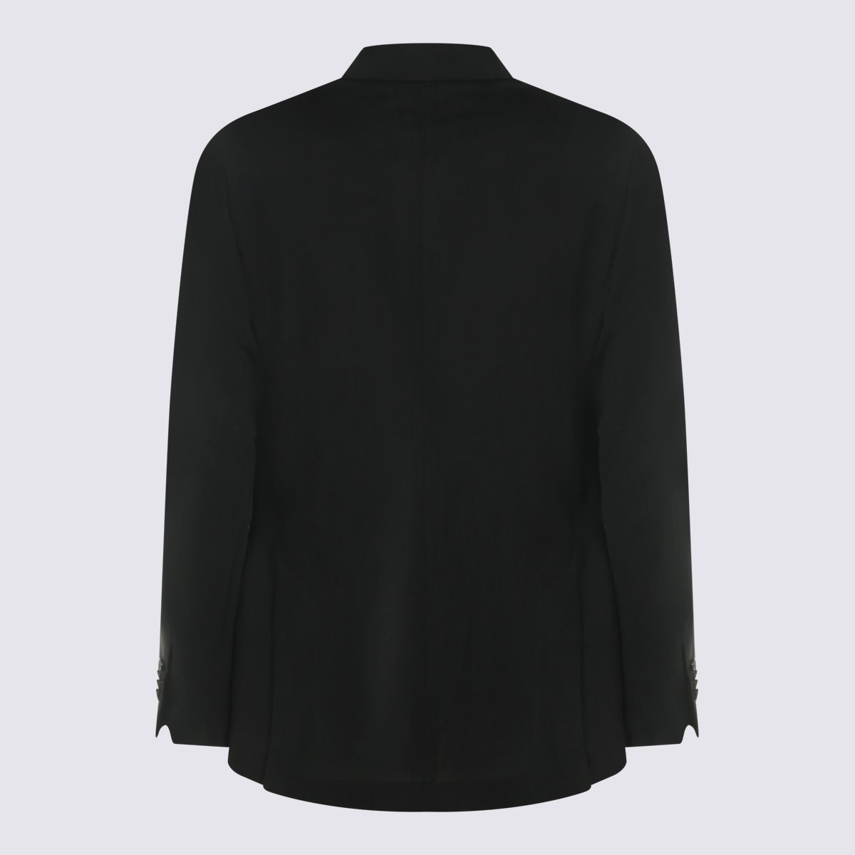 Lardini Double-Breasted Black Blazer with Structured Silhouette Zwart