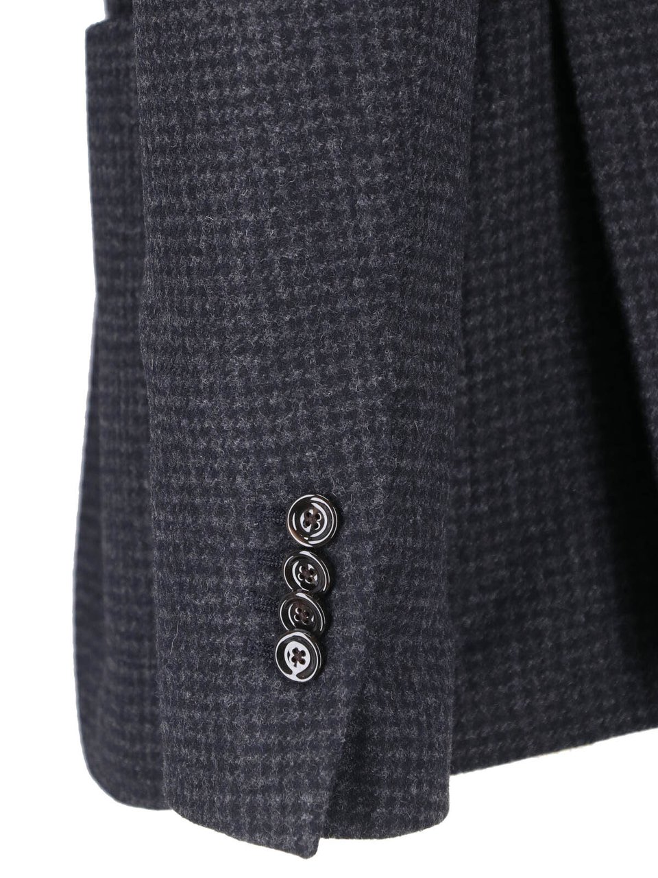 Lardini Black Cotton Single Breasted Blazer Zwart