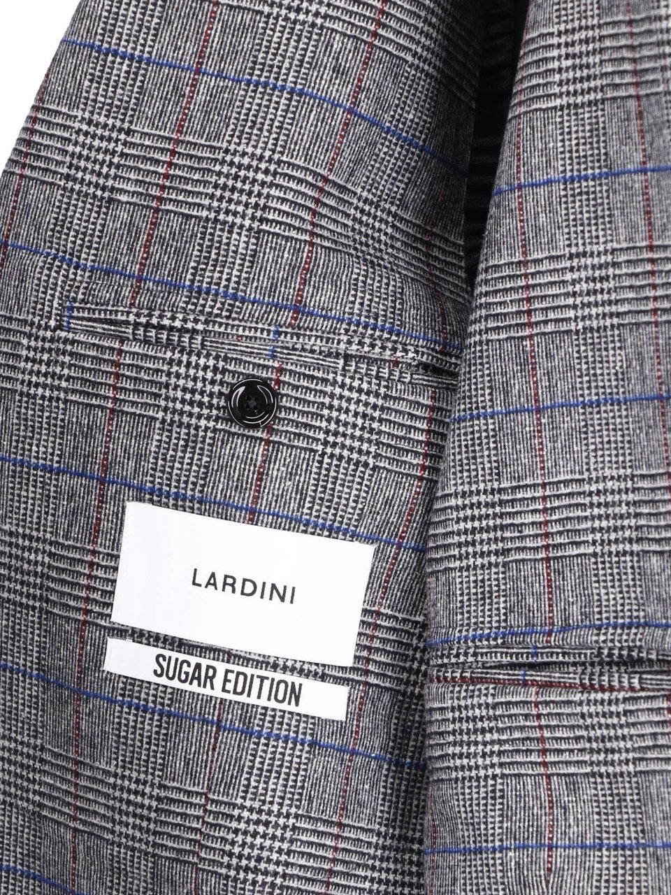 Lardini Grey Virgin Wool-Blend Pattern Blazer Grijs