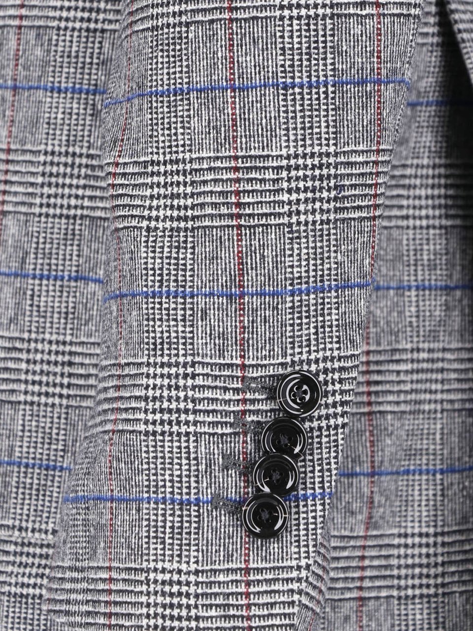 Lardini Grey Virgin Wool-Blend Pattern Blazer Grijs