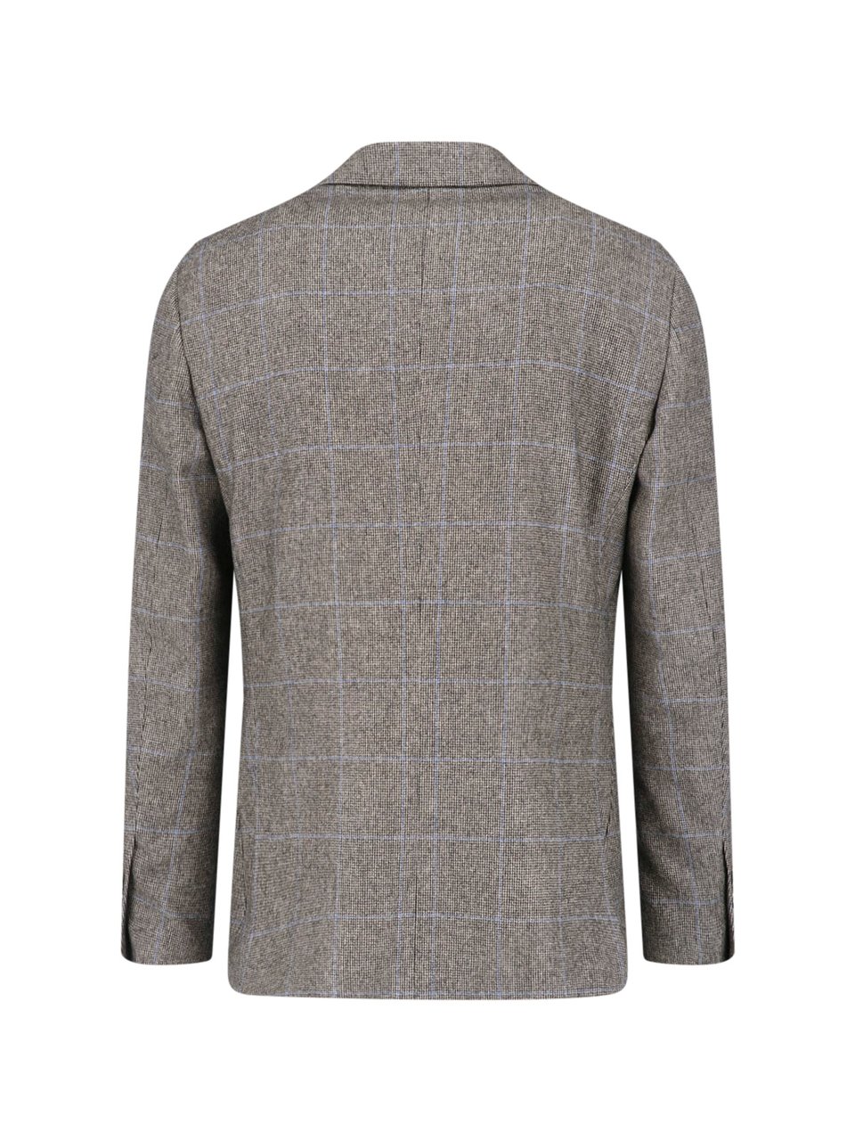 Lardini Grey Wool Pied De Poule Blazer Grijs