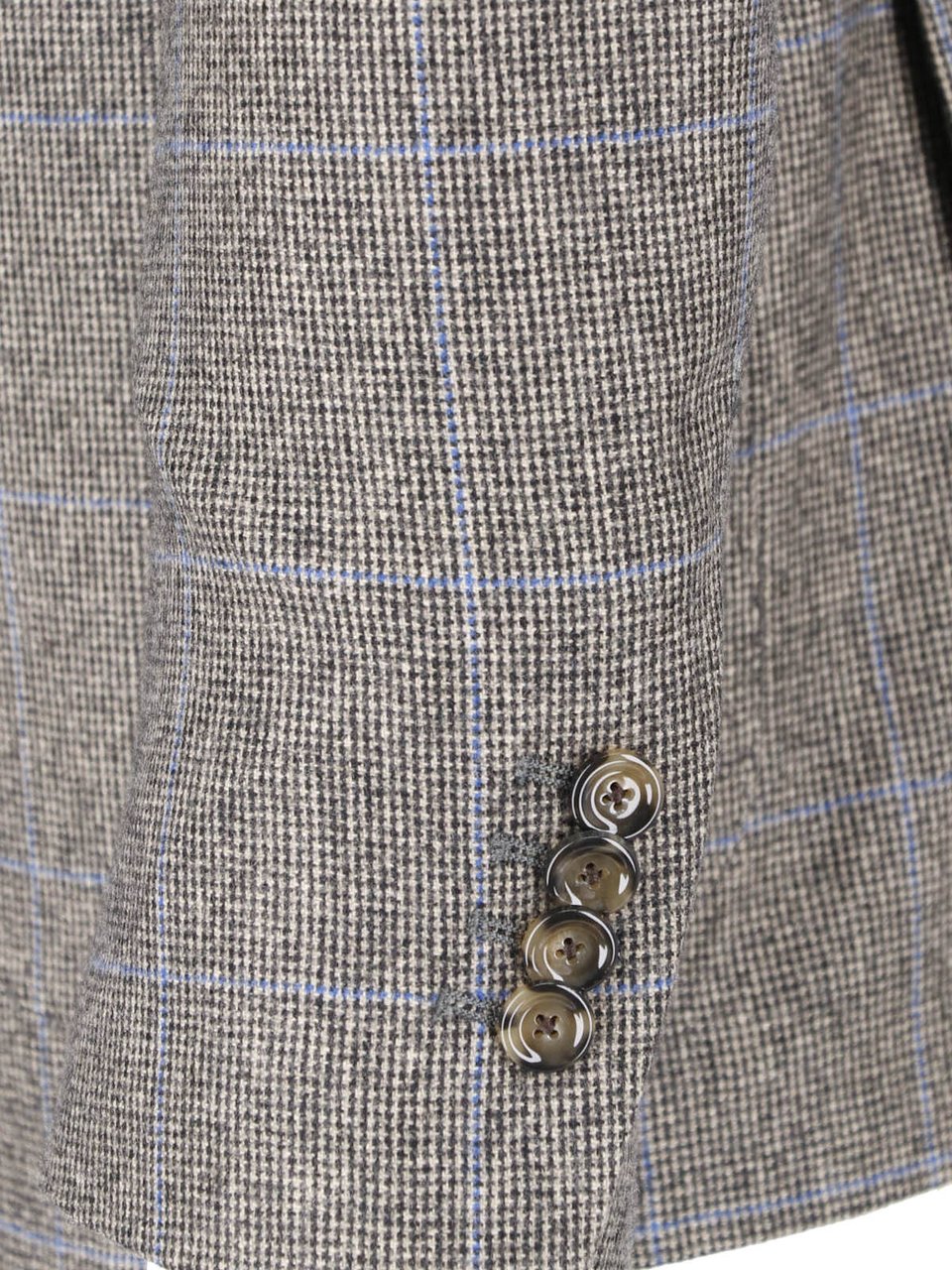 Lardini Grey Wool Pied De Poule Blazer Grijs