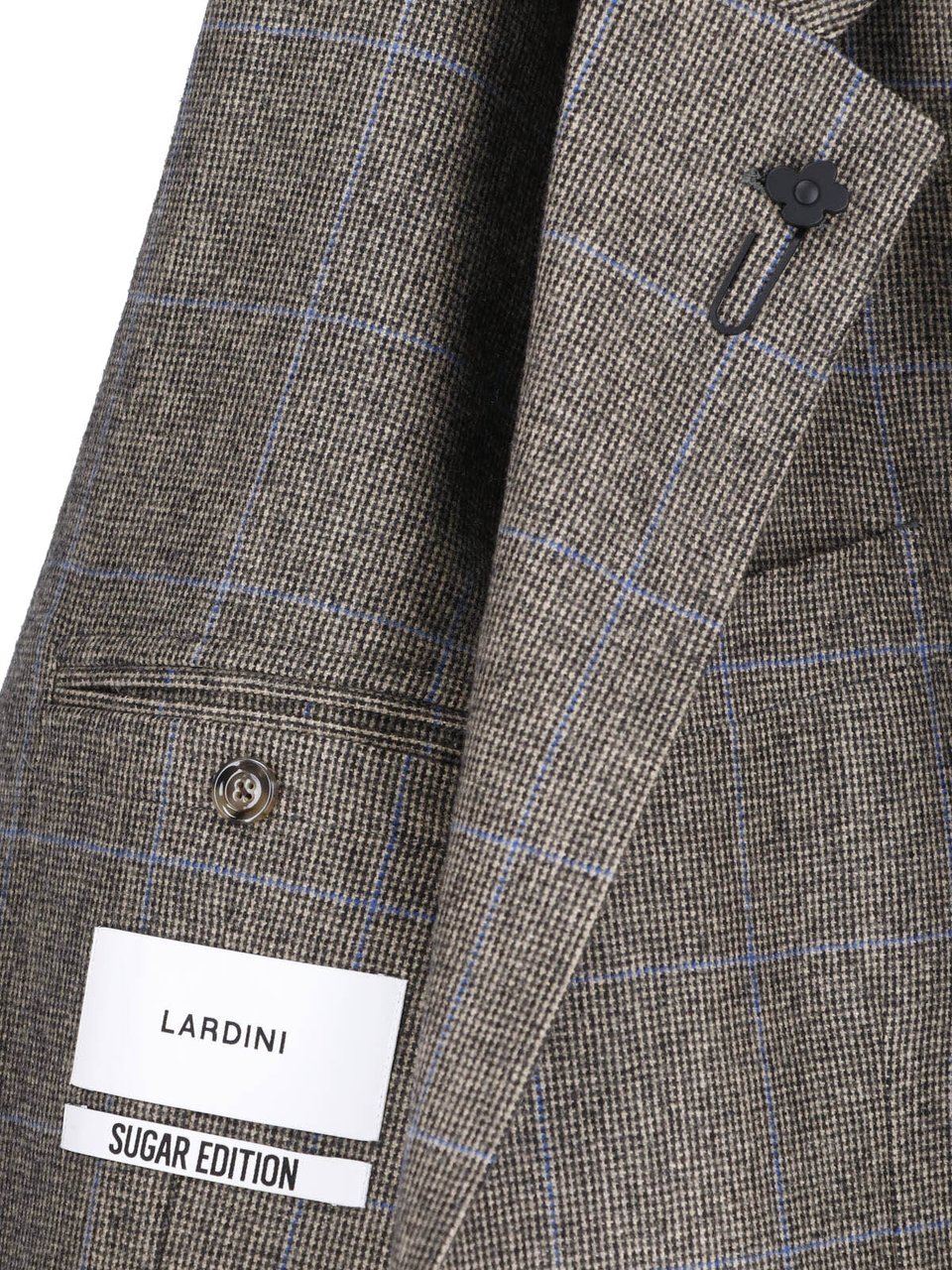 Lardini Grey Wool Pied De Poule Blazer Grijs